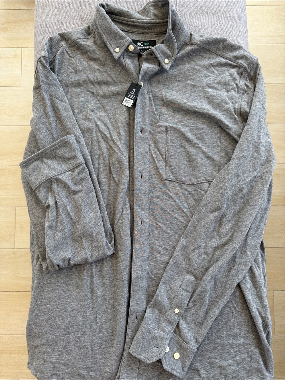 Men’s Gray Button-Down Shirt Jacket